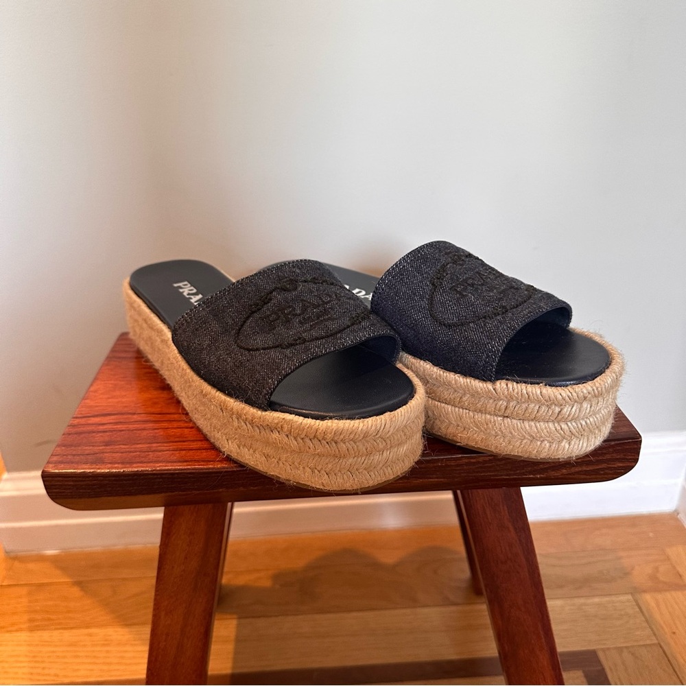 Denim Prada Espadrilles, never worn